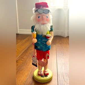 Wooden Beach Santa Nut Cracker